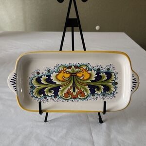 Nova Deruta Hand-Painted Ceramic Serving Tray Platter